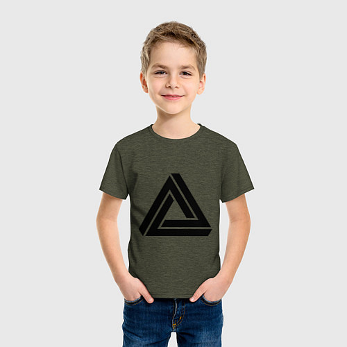 Детская футболка Triangle Visual Illusion / Меланж-хаки – фото 3