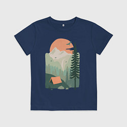 Футболка хлопковая детская Wood Adventure, цвет: тёмно-синий