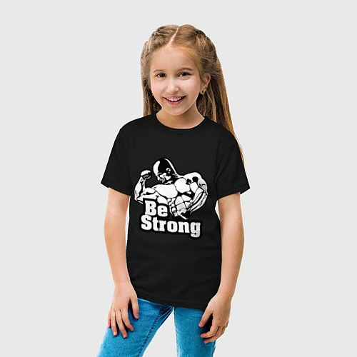 Детская футболка Be Strong / Черный – фото 4