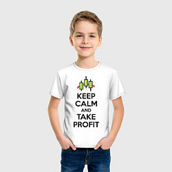 Футболка хлопковая детская Keep Calm & Take profit, цвет: белый — фото 2