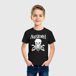 Футболка хлопковая детская Alestorm: Octopus Skull, цвет: черный — фото 2