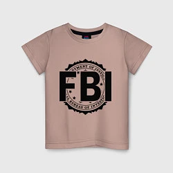 Футболка хлопковая детская FBI Agency, цвет: пыльно-розовый