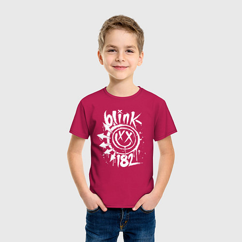Детская футболка Blink-182: Smile / Маджента – фото 3