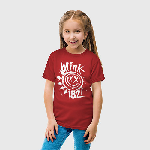 Детская футболка Blink-182: Smile / Красный – фото 4
