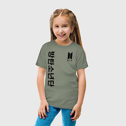 Футболка хлопковая детская BTS Korea, цвет: авокадо — фото 2