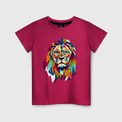 Футболка хлопковая детская Lion Art, цвет: маджента