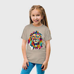 Футболка хлопковая детская Lion Art, цвет: миндальный — фото 2