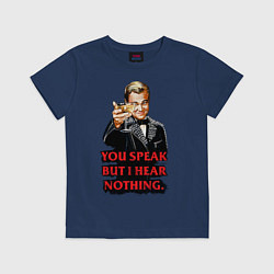Футболка хлопковая детская Gatsby: You Speak, цвет: тёмно-синий