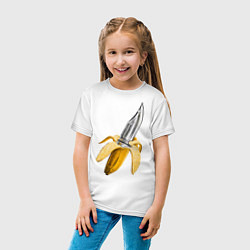 Футболка хлопковая детская Banana Knife, цвет: белый — фото 2