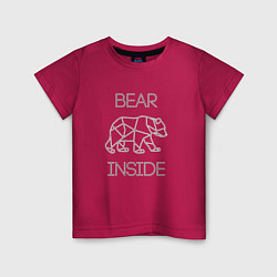 Футболка хлопковая детская Bear Inside, цвет: маджента