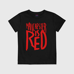 Футболка хлопковая детская Manchester is Red, цвет: черный