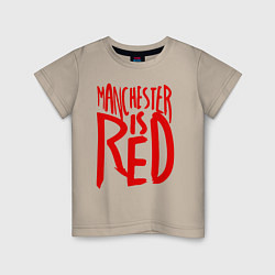 Футболка хлопковая детская Manchester is Red, цвет: миндальный