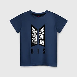 Футболка хлопковая детская BTS Band, цвет: тёмно-синий