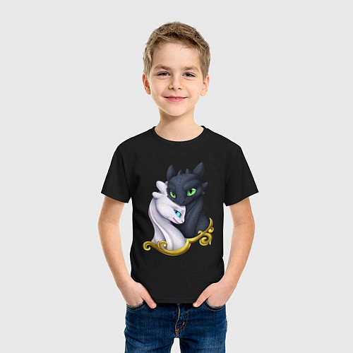 Детская футболка Дневная и ночная фурия / Черный – фото 3