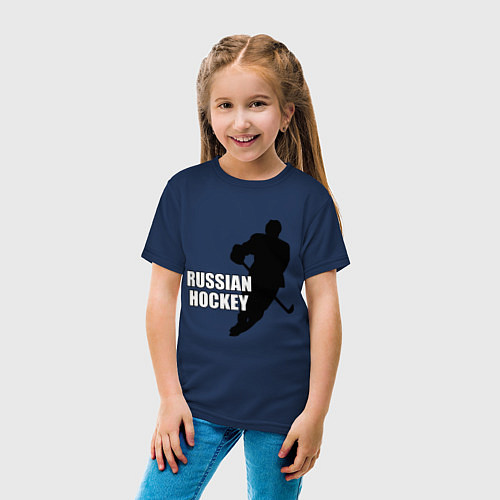 Детская футболка Russian Red Hockey / Тёмно-синий – фото 4