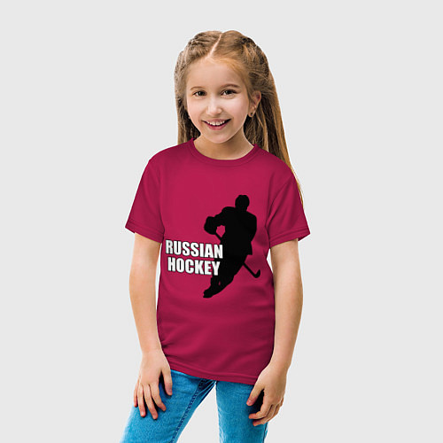 Детская футболка Russian Red Hockey / Маджента – фото 4