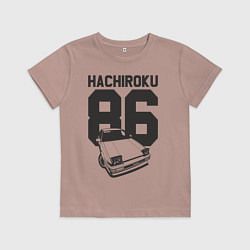 Футболка хлопковая детская Toyota AE86 Hachiroku, цвет: пыльно-розовый