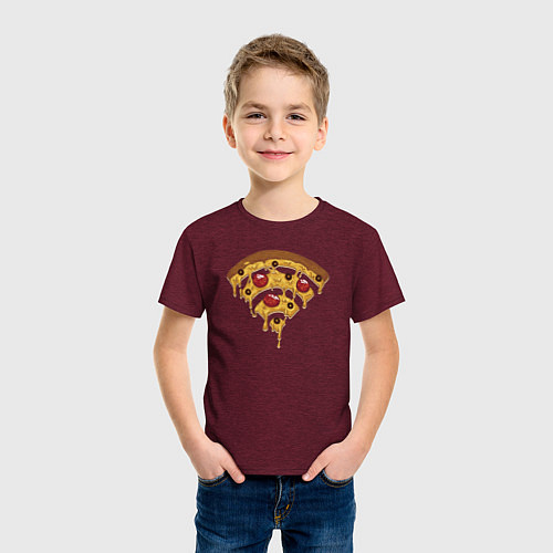 Детская футболка Wi-Fi Pizza / Меланж-бордовый – фото 3