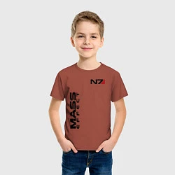 Футболка хлопковая детская MASS EFFECT N7, цвет: кирпичный — фото 2