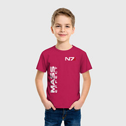 Футболка хлопковая детская MASS EFFECT N7, цвет: маджента — фото 2