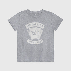 Футболка хлопковая детская Metallica Since 1981, цвет: меланж