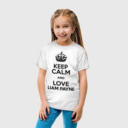 Футболка хлопковая детская Keep Calm & Love Liam Payne, цвет: белый — фото 2