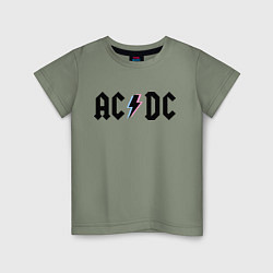 Футболка хлопковая детская AC/DC, цвет: авокадо