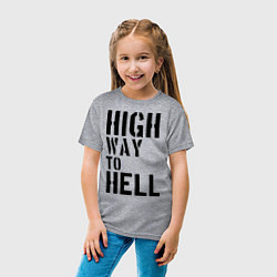 Футболка хлопковая детская High way to hell, цвет: меланж — фото 2