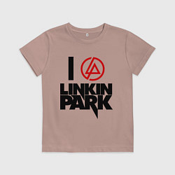 Футболка хлопковая детская I love Linkin Park, цвет: пыльно-розовый