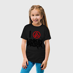 Футболка хлопковая детская I love Linkin Park, цвет: черный — фото 2