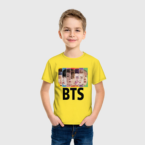 Детская футболка BTS: Boys Faces / Желтый – фото 3