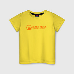 Футболка хлопковая детская Black Mesa: Research Facility, цвет: желтый
