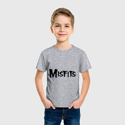 Футболка хлопковая детская Misfits logo, цвет: меланж — фото 2