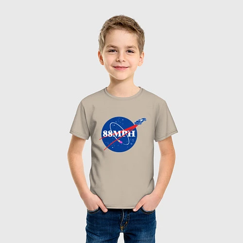 Детская футболка NASA Delorean 88 mph / Миндальный – фото 3
