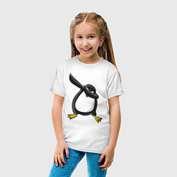 Футболка хлопковая детская DAB Pinguin, цвет: белый — фото 2