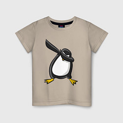 Футболка хлопковая детская DAB Pinguin, цвет: миндальный