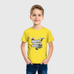 Футболка хлопковая детская GTA V: City, цвет: желтый — фото 2