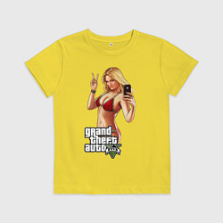 Футболка хлопковая детская GTA V: Selfie, цвет: желтый