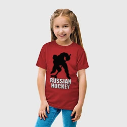 Футболка хлопковая детская Russian Black Hockey, цвет: красный — фото 2