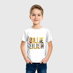 Футболка хлопковая детская Billie Eilish, цвет: белый — фото 2