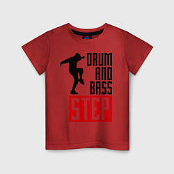 Футболка хлопковая детская Drum and Bass Step цвета красный — фото 1