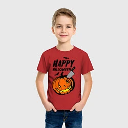 Футболка хлопковая детская Happy halloween, цвет: красный — фото 2