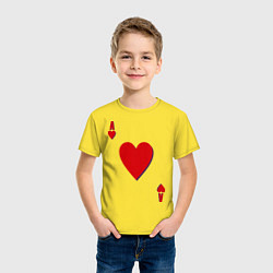 Футболка хлопковая детская Червовый туз, цвет: желтый — фото 2