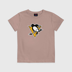 Футболка хлопковая детская Pittsburgh Penguins: Evgeni Malkin, цвет: пыльно-розовый