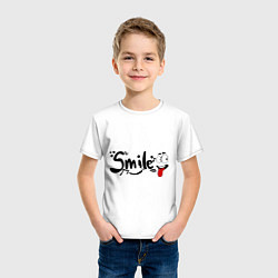 Футболка хлопковая детская Улыбка (smile), цвет: белый — фото 2