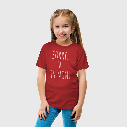 Детская футболка SORRY, V IS MINE! / Красный – фото 4