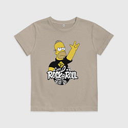 Футболка хлопковая детская Rock n Roll, цвет: миндальный