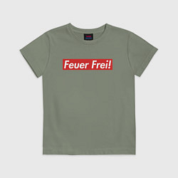 Футболка хлопковая детская Feuer Frei!, цвет: авокадо