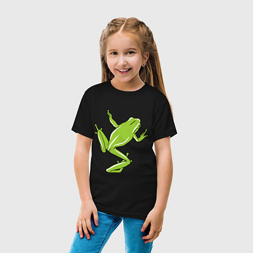 Детская футболка Лягушка / Черный – фото 4
