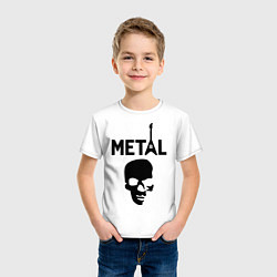 Футболка хлопковая детская Metal Skull, цвет: белый — фото 2